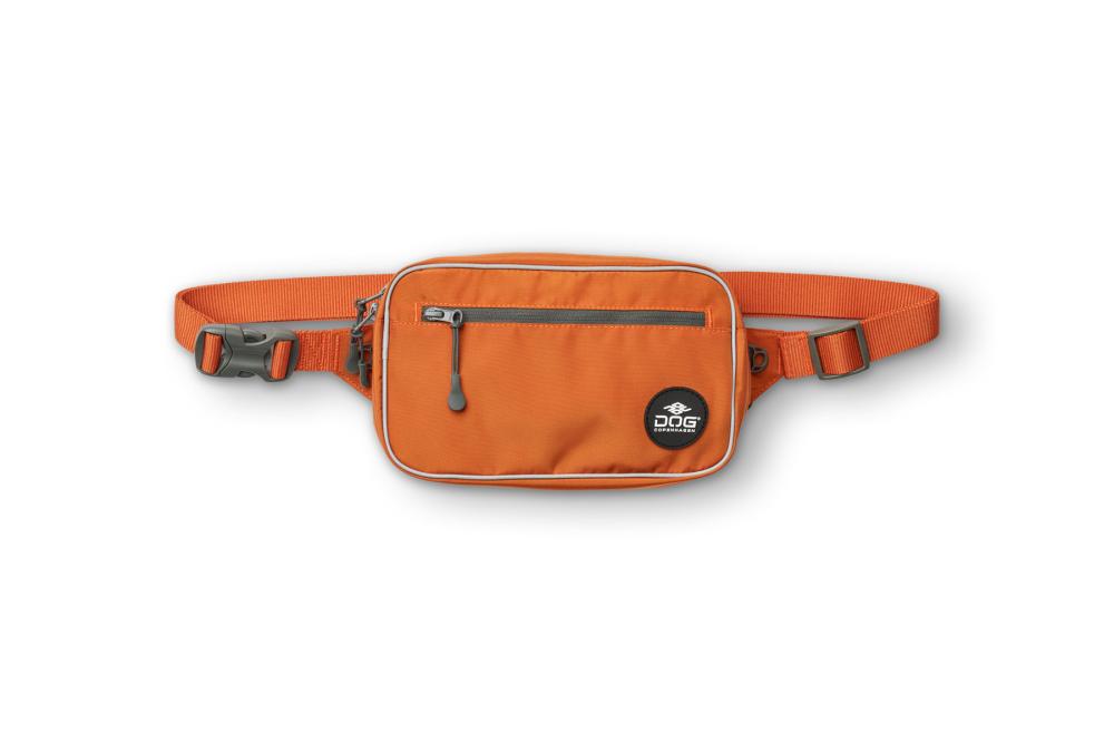 Bolsa riñonera para perros DOG Copenhagen. Permite llevar en cintura y cruzada. Naranja 4