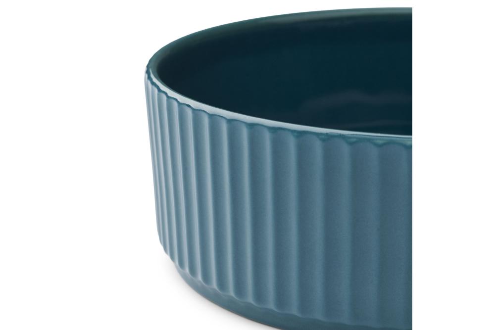 Bol cuenco para perros Kronborg de DOG Copenhagen. Cerámica porcelana. Azul 3